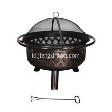 Taman Harta Karun Black Steel Wood Burning Fire Pit